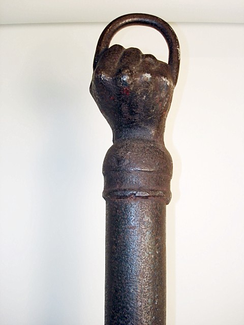 CLINCHED FIST AND RING TALL POST