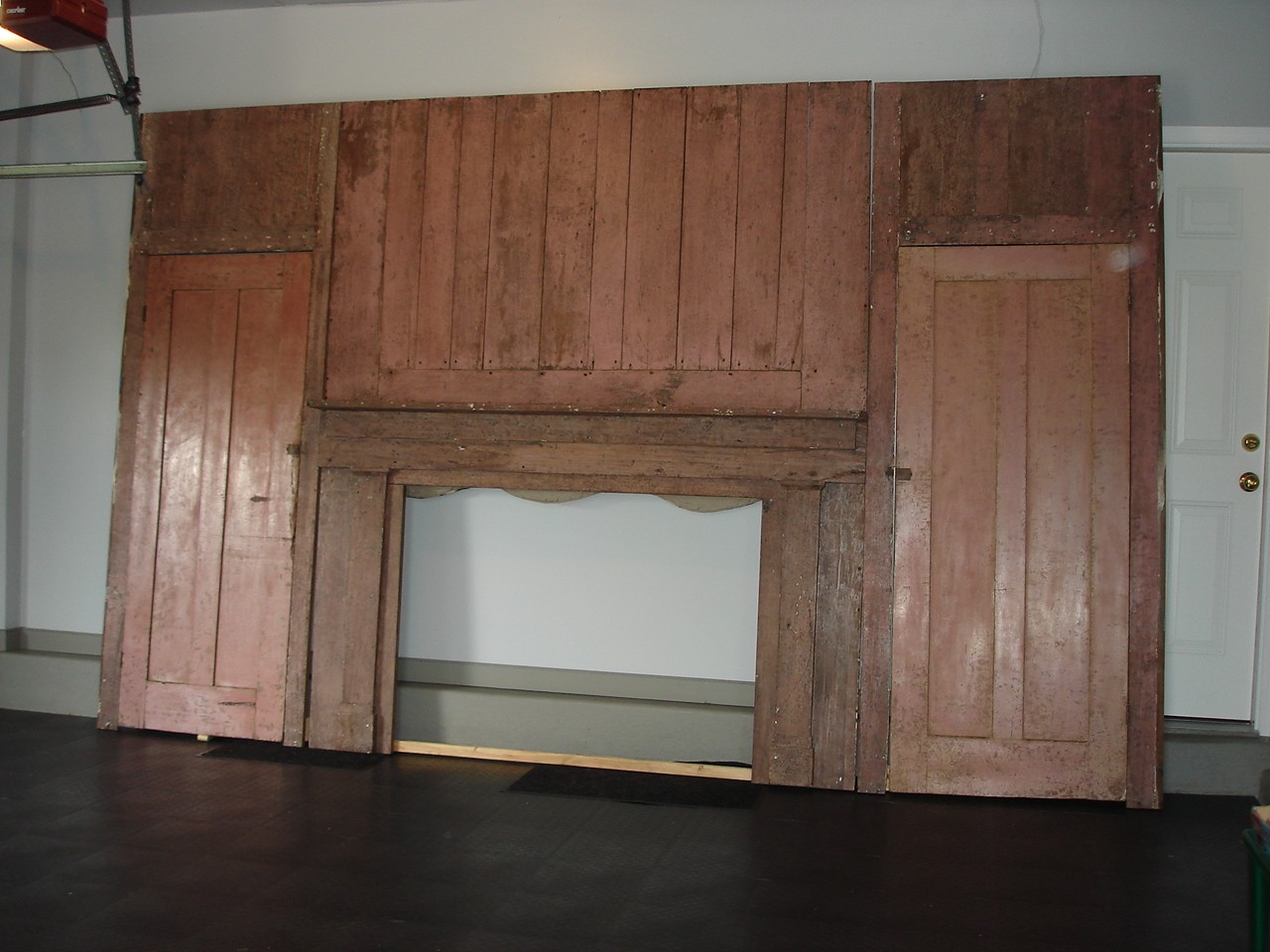 RARE WALNUT ROOM END WITH OVERMANTEL