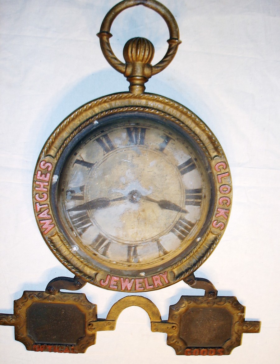 RARE IRON CLOCK & GLASSES 