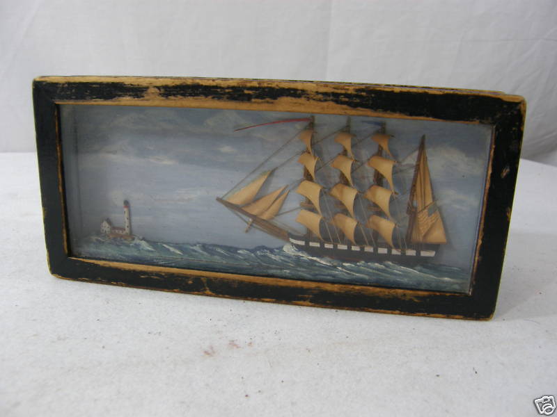 EARLY SMALL BOX WITH A DIORAMA ON LID